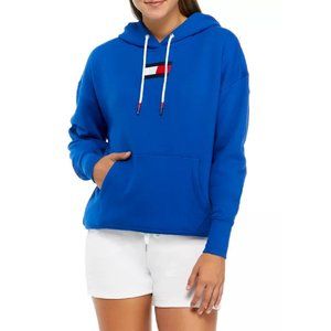 new LAPIS BLUE Tommy Hilfiger Women's Sport Athleisure Hoodie Sweatshirt in Sz S